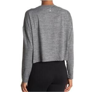 Zella Active Cropped Long Sleeve Top Heather Gray XS